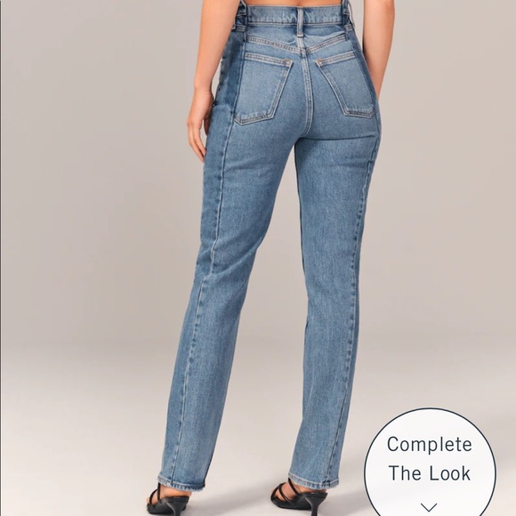 COPY - Abercrombie 90’s ultra high rise 90’s straight jeans worn once - Picture 3 of 4